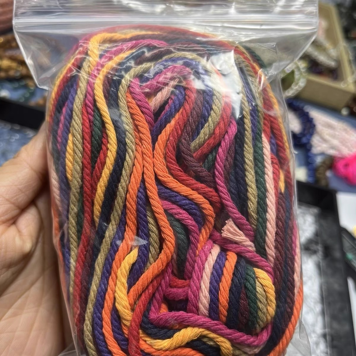 手搓棉线礼包10色各5米组合3.0文玩流苏穗子耐磨藏式手工编织手绳