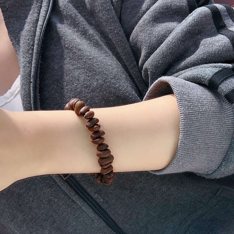 咖啡豆颗粒素圈单圈手串图片