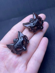 冰耀石狐狸面具配件手工diy文玩时尚 配饰规格29mm