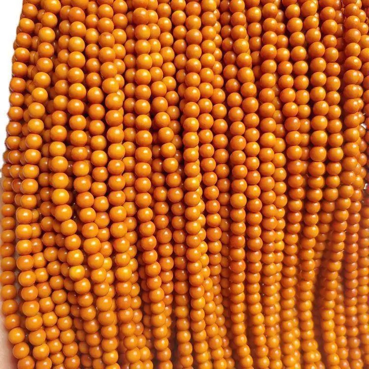 天然橄榄核小圆珠隔珠光珠手串手链多圈散珠子diy手作配饰配件