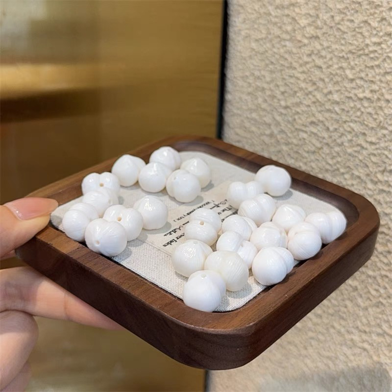 精工驼骨拉丝屁桃通孔配件 DIY佛珠文玩手串项链配件