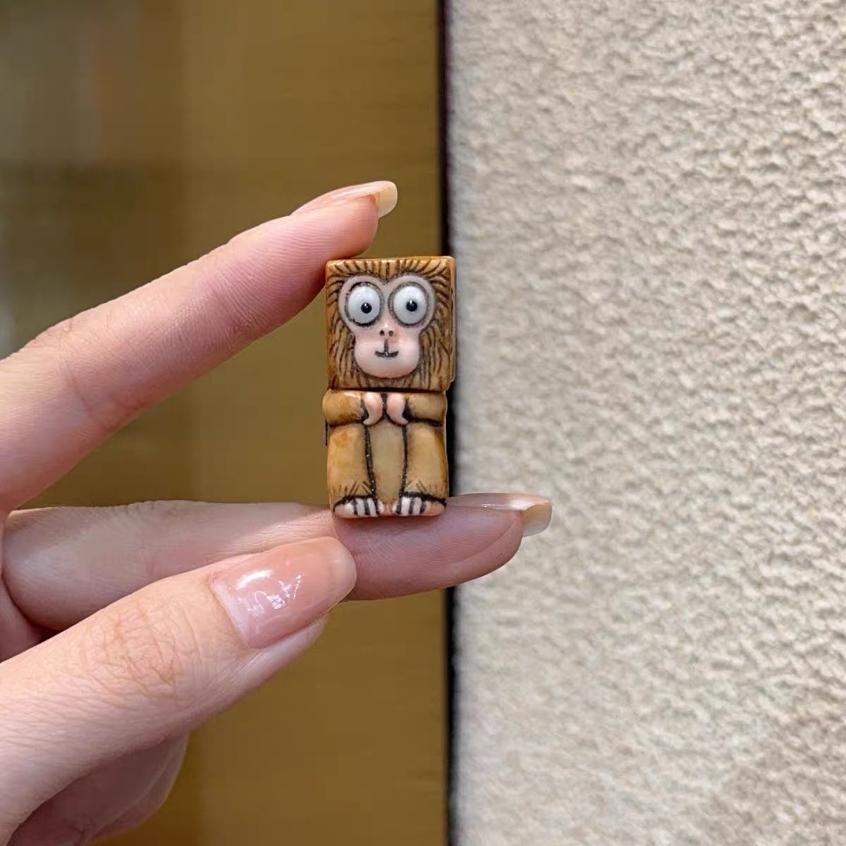 象牙果根付积木猴子diy配件手工编绳手链项链挂件文玩手串配饰品