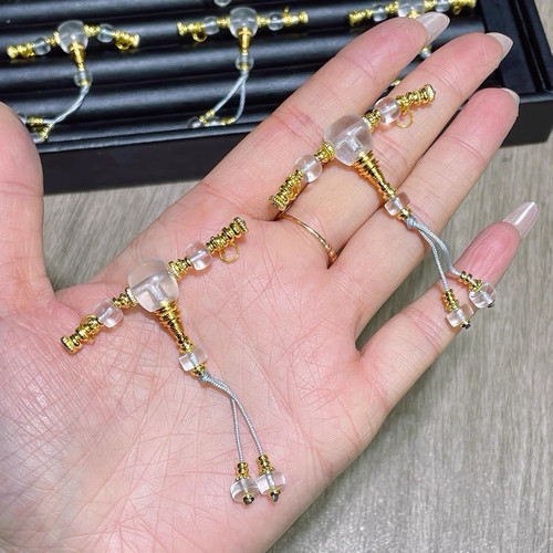 天然白水晶万能轴套装顶腰珠隔珠三通百搭套装星月菩提金刚108珠