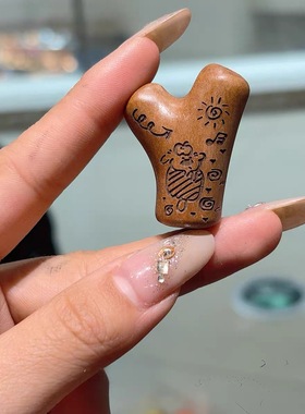 桃木树枝三通配件手工材料编绳手链挂件项链手串文玩配饰品