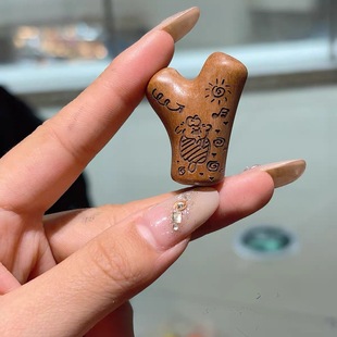 桃木树枝三通配件手工材料编绳手链挂件项链手串文玩配饰品