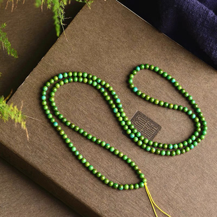 菜籽绿菱镁矿半成品 3mm 4mm 6mm DIY散珠佛珠手串项链 TY