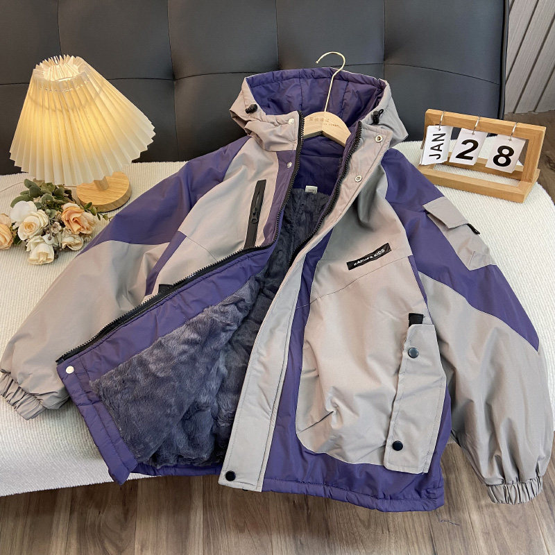 海洋家特价童装男女童中大童加绒加厚冲锋衣中大童派客服儿童棉服