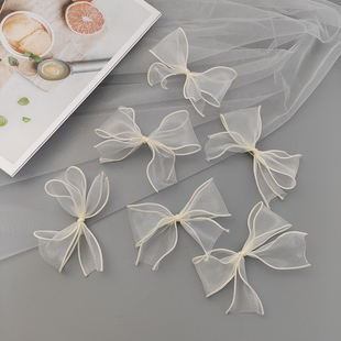 新娘绢纱蝴蝶结头饰套装森系编发夹少女仙美韩式婚纱配饰订婚发饰