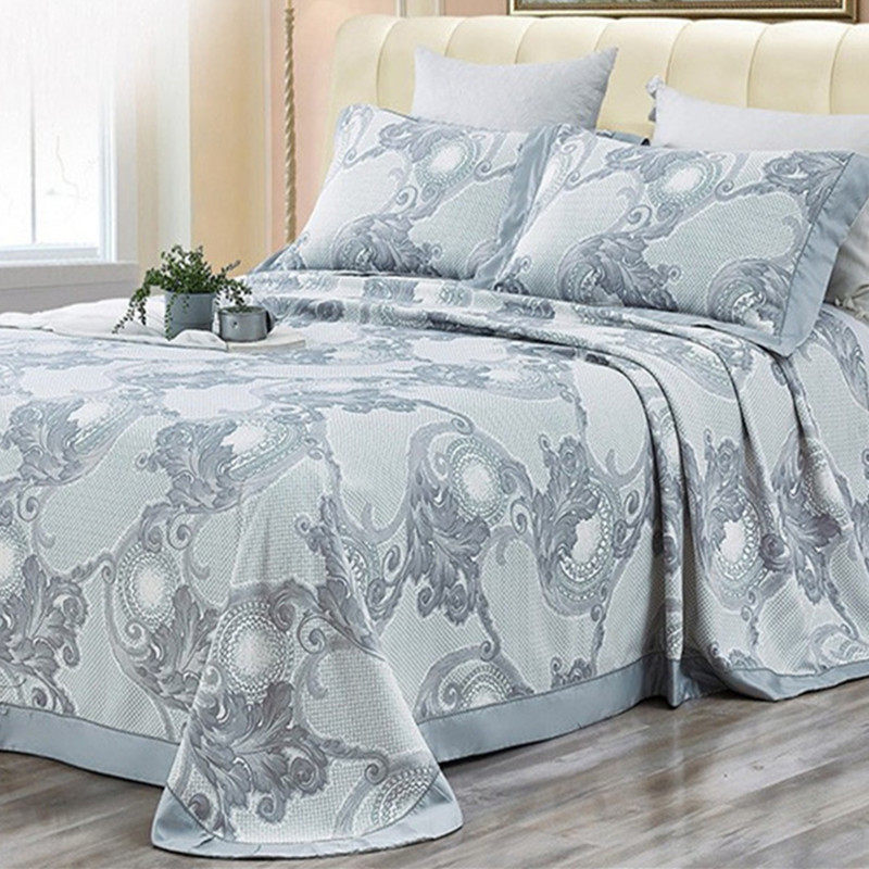 冰丝竹纤维凉席三件套夏季软席子床笠款可水洗可折叠高端夏天床单