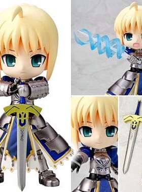 爱玩乐 日版寿屋Cu-poche 04 粘土人 Fate Saber Q版手办现货包