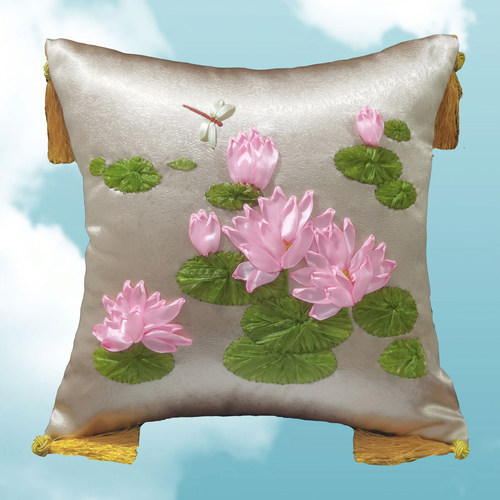 祺月丝带绣沙发抱枕原创材料包