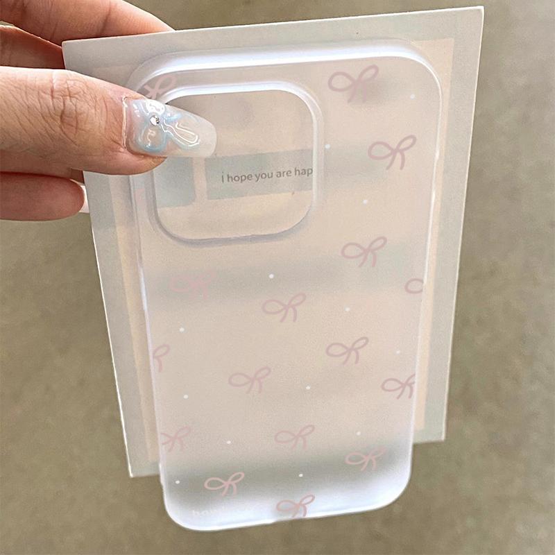 粉小蝴蝶结适用iphone15promax手机壳苹果14pro新款13亲肤12磨砂15pro可爱11卡通14小众xr防摔xs保护套软max