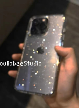 星空闪粉手机壳iphone17仙女16promax透明适用苹果15promax简约软壳X网红11高级14prox女神13气质细闪保护套