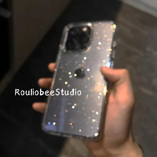 星空闪粉手机壳iphone17仙女16promax透明适用苹果15promax简约软壳X网红11高级14prox女神13气质细闪保护套