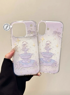 紫色Kitty猫花仙子适用苹果17/16promax手机壳iphone14华为mate60pro奶油Pura70荣耀300女reno13保护套小米15