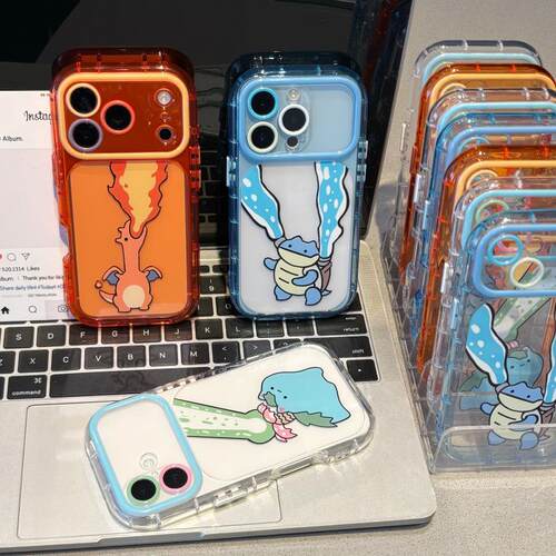 动漫宝可梦适用苹果17promax手机壳华为Mate80pro撞色Pura90荣耀500防摔OPPOReno16手机套VIVOX300男女小米17