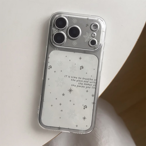 雪花音乐适用苹果17/16promax手机壳iPhone15华为mate60pro透明Pura70荣耀300女reno13保护套vivos20软小米17