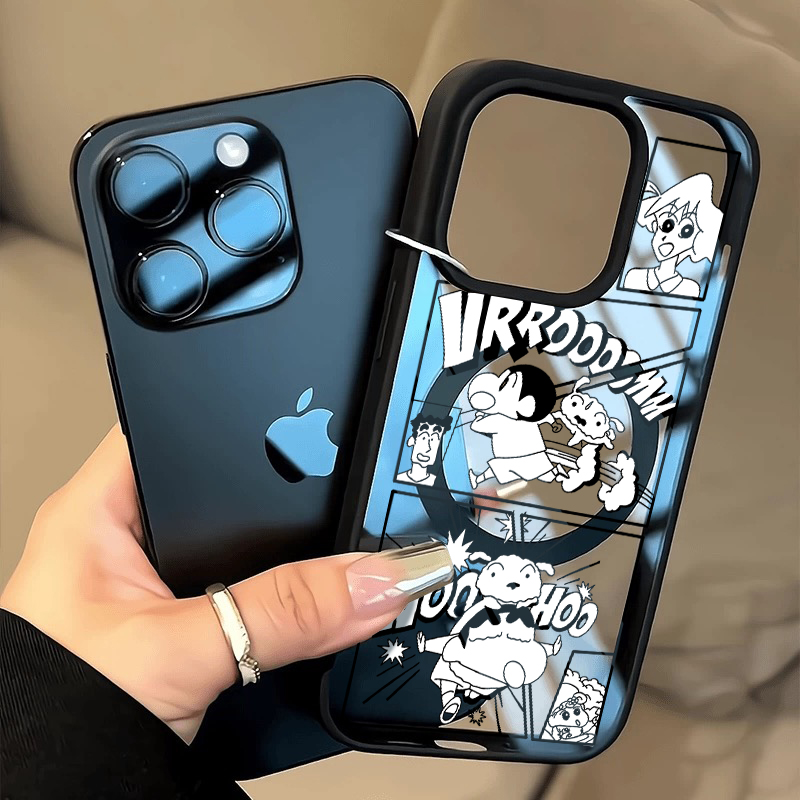 插画小白小新适用苹果16promax手机壳iPhone15pro新款14创意13磁吸12小众11硅胶16pro软壳xr全包xs防摔保护套
