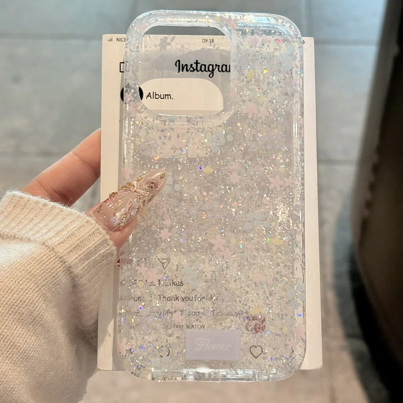 高级感ins闪粉碎花蝴蝶适用苹果16promax手机壳iPhone15pro新款14创意13小众12女11网红16日韩15全包防摔软壳