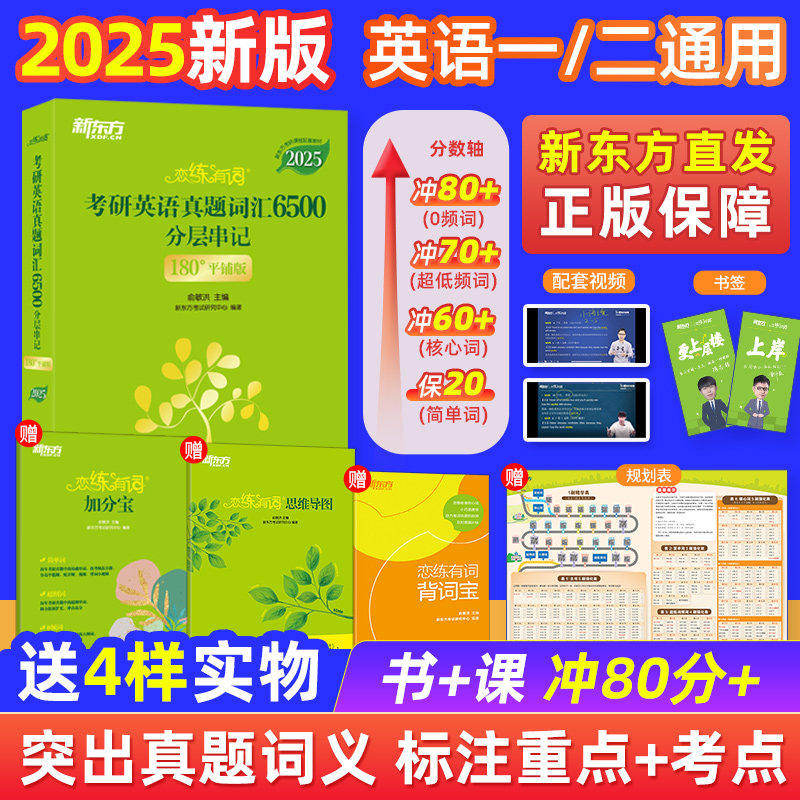 新东方恋练有词2025/2024考研英语词汇6500历年真题单词书恋恋有词不忘大纲5500默写本网课新东方红宝书英语一英语二英一红宝石怎么看?