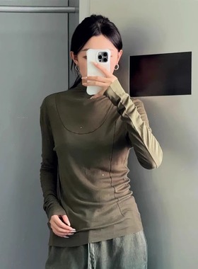 MACQNF22850MQ正品时尚百搭显瘦简约个性宽松立领长袖打底T恤女