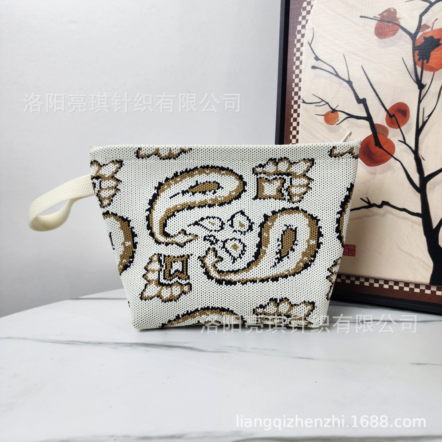 跨境新品针织手拎女包小众设计水桶包手提休闲百搭单肩包编织小方