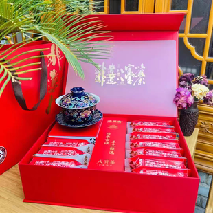 鸣凤斋八宝茶礼盒宁夏八宝茶宁夏特产吴忠早茶非遗传统手工盖碗茶