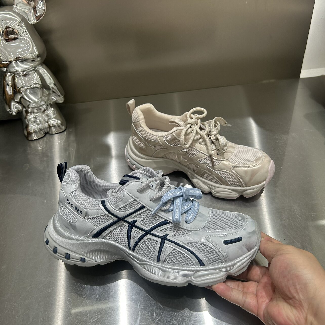 欧洲站2026网面透气厚底老爹鞋女百搭轻便增高机能风运动鞋休闲鞋
