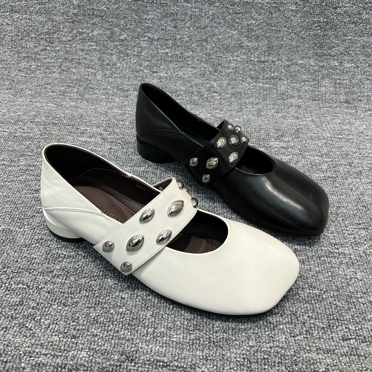 特价女鞋2025新款铆钉方头平底舒适百搭时尚单鞋胎牛皮玛丽珍,女鞋,浅口单鞋,淘宝优惠券,粉丝福利购,淘宝优惠卷