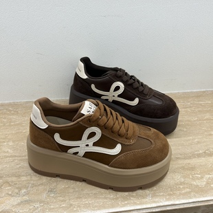 子百搭轻便运动休闲板鞋 特价 2025秋鞋 女款 小个子增高厚底松糕鞋