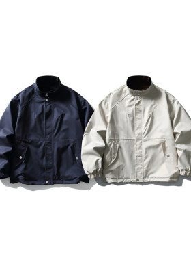 「设计师品牌」两面穿夹克男生春季工装夹克外套男生