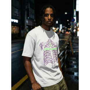 「设计师品牌」双重变色印花短袖春夏潮牌美式重磅宽松落肩T恤男