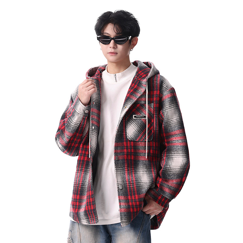 「设计师品牌」夹克男秋冬季新款港风宽松加厚泥料外套上衣