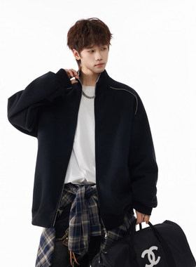 「设计师品牌」26春装 美式高街 双层双面卫衣立领外套