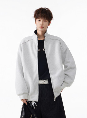 「设计师品牌」 26春装 美式高街 双层双面卫衣立领外套