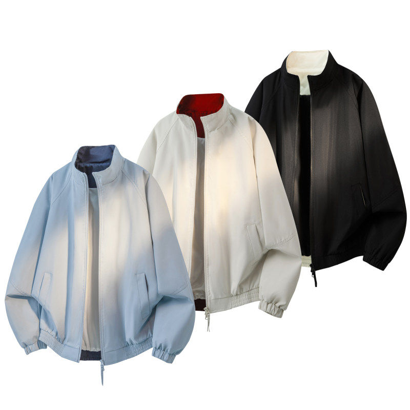 「设计师品牌」春季夹克男拼接撞色立领美式飞行棒球服外套
