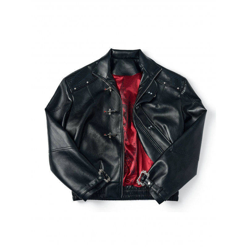 「设计师品牌」春夏新款夹克内红皮夹克个性夹克衫棒球服外套