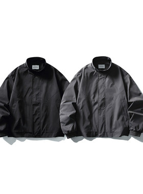 「设计师品牌」弧形分割哈灵顿夹克学生夹克外套男春季夹克衫