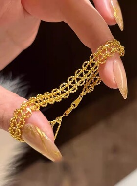 高级感银色叠戴缎带蕾丝手链女轻奢小众设计精致法式复古时尚手镯