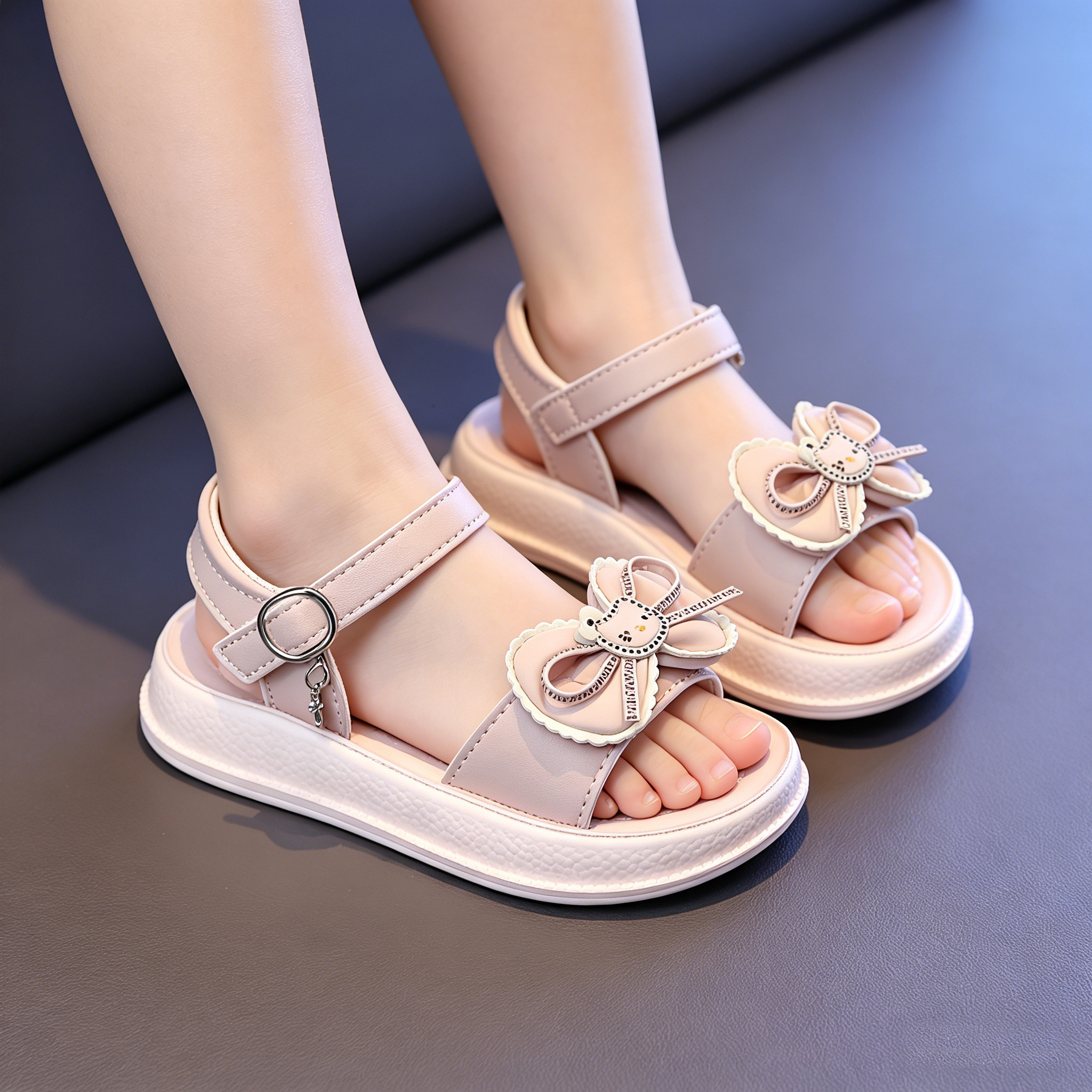 2026新款女童儿童凉鞋防滑公主风百搭休闲夏季沙滩鞋软底魔术贴