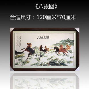 景德镇陶瓷手绘瓷板画马到成功瓷板画现代客厅装饰画有框壁画墙画