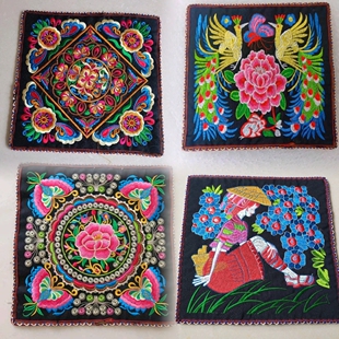 新款凤凰古城民族风完整版布艺绣牡丹花 摇钱树 杯垫 鼠标垫