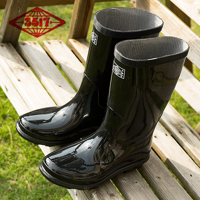 3517高筒男加厚黑底防水鞋耐磨建筑工矿劳保雨靴防滑pvc抗洪雨鞋,女鞋,雨鞋,淘宝优惠券,粉丝福利购,淘宝优惠卷
