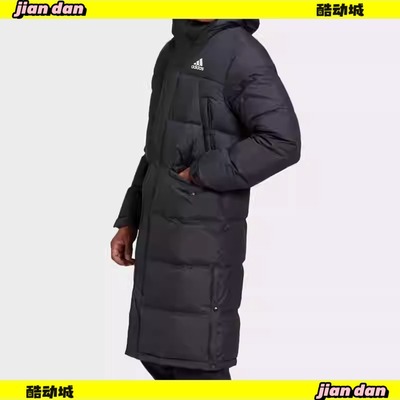 阿迪达斯男长款保暖运动羽绒服