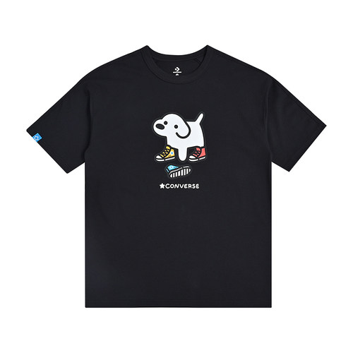 Converse匡威新款情侣款运动休闲潮流宽松短袖圆领小狗T恤UCK177