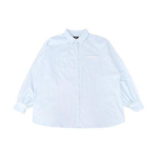 Converse匡威新款休闲翻领蓝色衬衫百搭女子长袖衬衣WCK111-K1H
