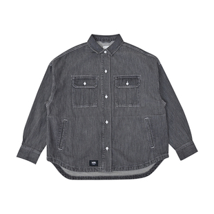 VANS范斯新款女子百搭长袖衬衫运动休闲牛仔外套上衣VN000QP36ZA