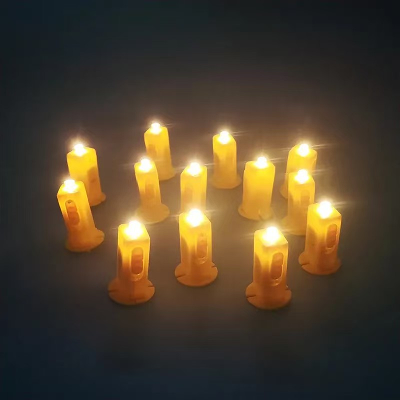 中秋灯笼配件LED电子七彩灯珠高亮电子蜡烛DIY儿童灯笼灯芯小黄灯