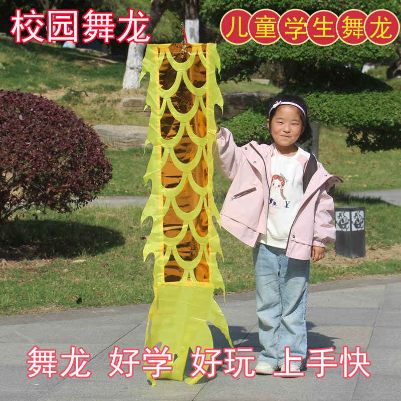 健身甩龙舞龙彩带儿童成人舞飘带空竹舞龙甩龙校园舞龙学生舞龙