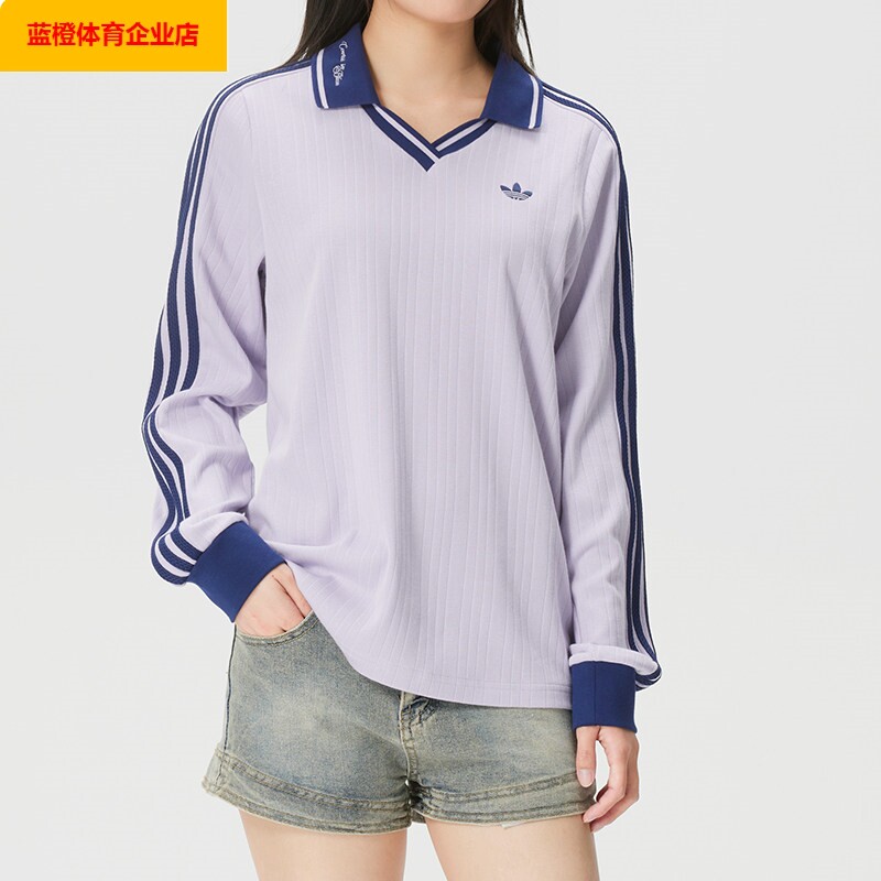 阿迪达斯三叶草女装上衣 2026新款宽松休闲时尚户外长袖T恤KY5733